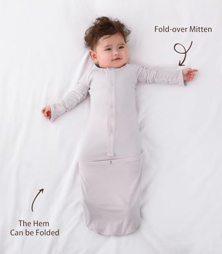 Baby Sleeper Gown Viscose from Bamboo Newborn Nightgowns Unisex Long Sleeve Sleep Sack4