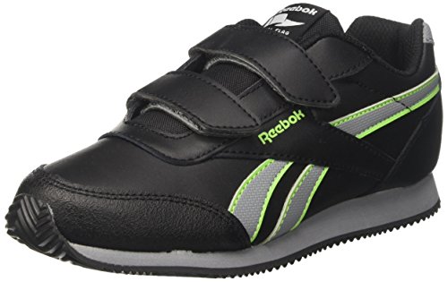 Reebok Royal Cljog 2Rs 2V, Zapatillas de Deporte Unisex Niños, Negro (Black / Flint Grey / Solar Green), 34 EU