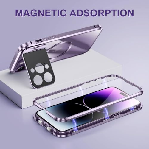 Étui magnétique iPhone 13 Pro Max ENILSA avec support invisible et protection objectif bleu