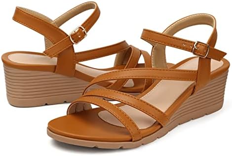 SHIBEVER Wedge Sandals for Women Dressy: Summer Low Wedges Womens...