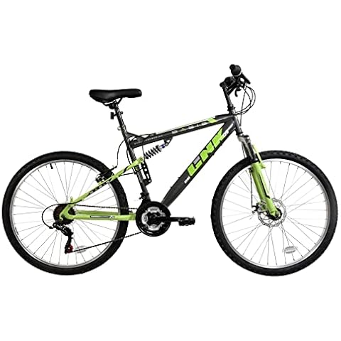Basis Link DS Full Suspension Mountain Bike, 26" Wheel - Graphite/Lime Cover