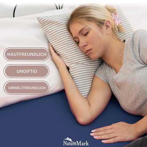 NatureMark 2er Pack Jersey Spannbettlaken 100% Baumwolle 120x200 cm MARKENQUALITÄT ÖKOTEX Standard 100 - Navy blau