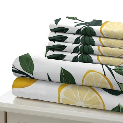 Drap de couette branches de citronnier en microfibre entretien facile qui ne se froisse pas - 7
