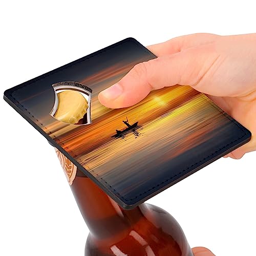 Sous-verre décapsuleur mer et pêcheur lot de 6 carrés 9x9 cm pour apéritif