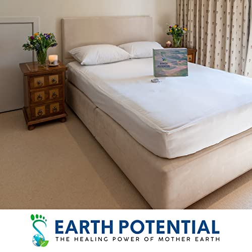 Earthing Grounding Fitted Queen Size Sheet – Earthing Sheet For Healing Sleep And Wellbeing - Supplied C/W 15 Ft Bed Grounding Cord - Earthing Sheets And Ground Earthing Products By Earth Potential #TOP6
