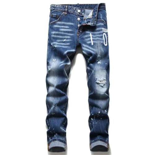 Jeans homme stretch imprimé pour l'automne-hiver coupe ajustée