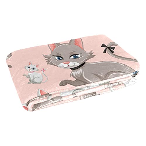 Couverture motif chaton douce pour pique-nique et camping