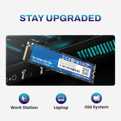 Image of 512GB NVMe M.2 SSD 2280 | PCIe Gen 3x4 Internal SSD | Up to 3200MB /s Read 2100MB /s Write | High Speed Storage for Laptop Desktop Gaming | 5 Year Warranty (A1NV /512GB)
