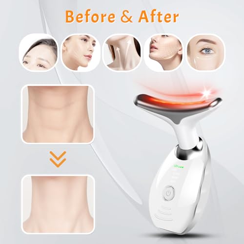 Yolopim 7 Color Face and Neck Massager for Skin Care, Multifunctional Facial Tool With Non-Slip Design, White