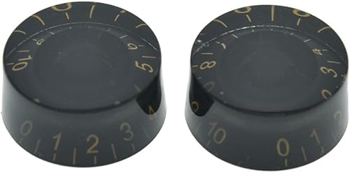 Miniatura 3 de KAISH Juego de 4 pomos de control de guitarra LP negro con letras doradas para Les Paul SG