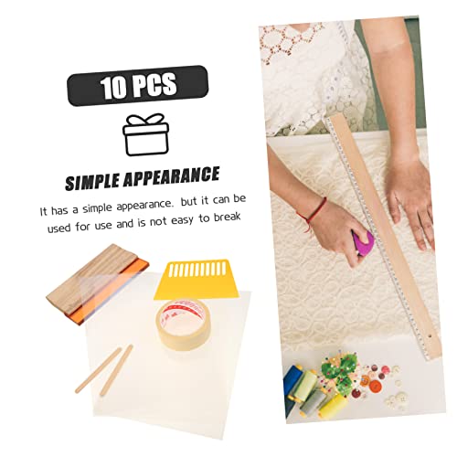 Kit de sérigraphie DOITOOL avec raclette en bois et planche de transfert stable - 5