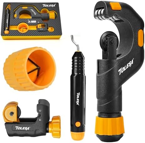 TOLESA Pipe Cutter Tool 1/8''-2'', Heavy Duty Mini Copper Pipe Cu...
