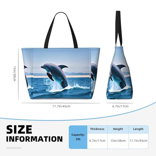 Jumping Up Dolphins Large Capacity Waterproof Sandproof Multifunctional Beach Travel Camping Picnic Storage Bag4