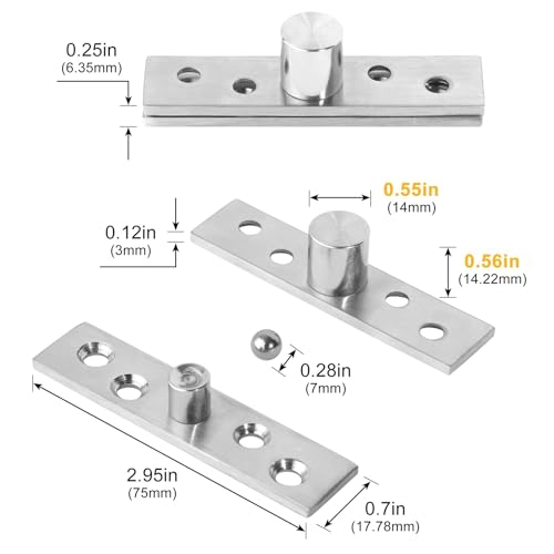 Charnière pivotante inox rotative 360 axe décalé pour porte de prestige - 4