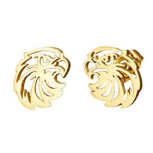 Minimalist Eagle Small Stud Earrings Stainless Steel for Men Women Cute Punk Animal Cartilage Pierced Hypoallergenic Tiny Huggie Sleeper Studs Earring Fashion Jewelry Gifts