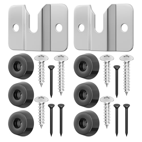 Cosmos 2 Set Dartboard Bracket Hanging Kits Stainless Steel Dart Board Mounting Hardware Kits Wall Mounted Dartboard Holder with Screws and Pads, Dart Board Display Stand Dartboard Accessories