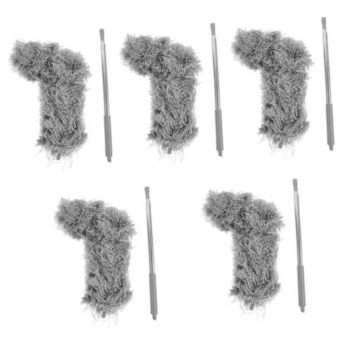 Artibetter 5pcs Gutter Brush Leaf Guard for Roofing Cleaning Telescopic Pole Cleaner Brush Gutter Cleaner Tool from Ground for Removing Leaves Debris