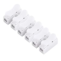 Vista 4 de 100 conectores de alambre de resorte, 5A 220 V 2 Pin Push Quick Wire Cable Conector Terminal de cableado blanco