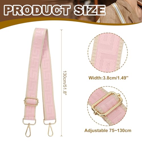 Image of PATIKIL Purse Strap, Adjustable Crossbody Bag Straps Wide Shoulder Strap Universal Replacement Shoulder Bag Belt for Women's Handbags Canvas Satchels Bag Backpack, Light Pink
