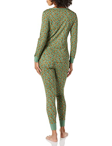 Amazon Essentials Women's Snug-Fit Cotton Pajama Set (Available In Plus Size), Green Squirrel, X-Small #TOP1