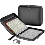 ZOOPIP Coin Collection Album with Lock,434 Pockets Fireproof Hard Coin Collection Book&36 Sleeves Currency Collection Binder storage for up to 45mm Coins(Quarter),Bill,Stamp,Postcard-Black
