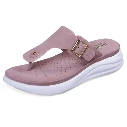 Image of DOCTOR EXTRA SOFT Women's Ultra Lightweight Slippers /Flip-Flops with Memory Foam Cushion | Stylish & Comfortable | Casual & Fashion| Diabetic & Orthopedic Synthetic Slip-on Sandals Ladies /Girls D-621