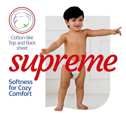 Image of LuvLap Supreme Diaper Pants Large (LG) 9 to 14Kg, 62Pcs, 360 skin care with 10 million breathable pores, Aloe Vera for superior Rash prevention, upto 12hr protection, 5 layer super light core