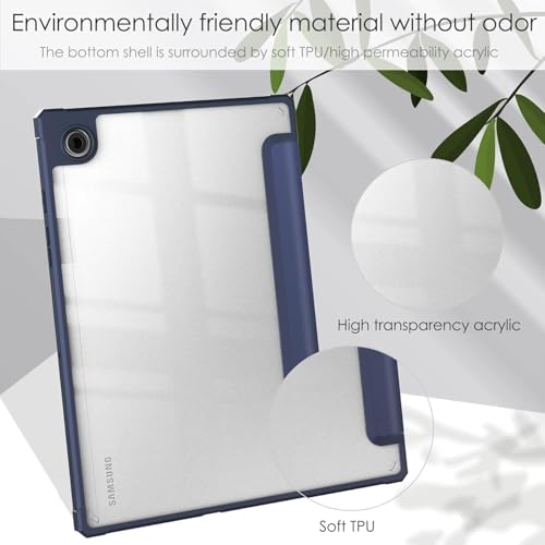 Image of ProElite Cover for Samsung Galaxy Tab A11 8.7 inch Cover Case, Smart Flip Case Cover for Samsung Galaxy Tab A11 8.7 inch with S Pen Holder, Dark Blue [Transparent Back]