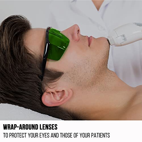 Morelke Laser Safety Glasses, Ipl 200-2000Nm Laser Glasses Eye Protection For Laser Hair Removal Treatment And Laser Engraving,Uv400 Protection.(Green) #TOP4
