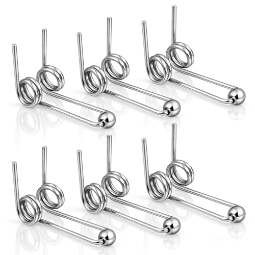 6 Pcs Double Return Torsion Springs, Hair Curling Torsion Spring, Anti-Rust Alloy Hair Curling Iron Rod Part Replacement Accessories, Wire Diameter 1.3 mm Length 30 mm, Hair Rollers Accessories