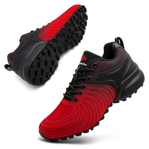 Image of Men's Trail Running Shoes Lightweight Breathable Walking Hiking Sneakers Outdoor Athletic Tennis Cross Training Shoes