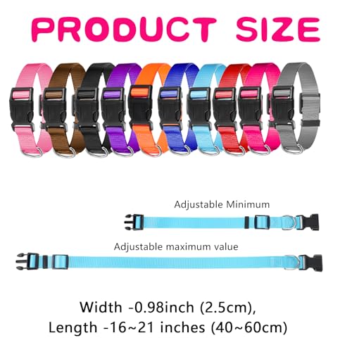 Collar para perro mediano ajustable 20 piezas nylon colores miniatura 2