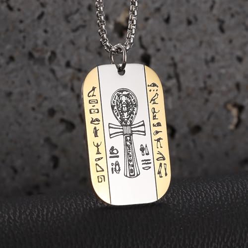 Collier croix d'ankh Œil d'Horus aux finitions ciselées d'Égypte - 2