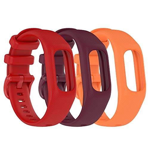 Image of 3PCS Soft Silicone Bands Compatible with Garmin Vivosmart 5 Straps Replacement Wristbands Bracelet Band Case Cover for Women Men, Small /Large Size