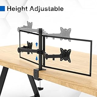 GRIFEMA GB2001-2 Braccio per Monitor Doppio, Supporto per Monitor Regolabile in Altezza per Schermi LED LCD da 13" - 32", Rotazione a 360°,Dimensioni VESA 75/100, capacità di Peso Fino a 9 kg