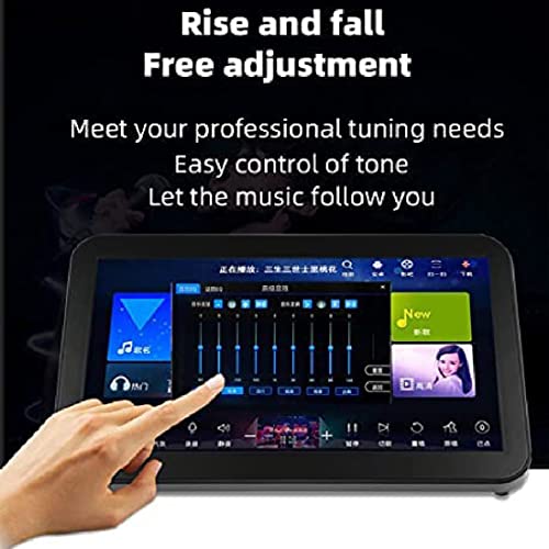 Máquina de karaoke profesional con pantalla táctil y micrófonos inalámbricos para entretenimiento en casa