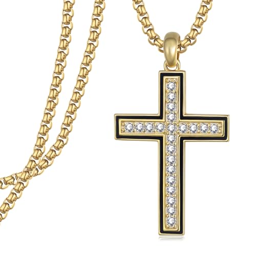 Collier croix en argent 925 pour homme au design chrétien raffiné