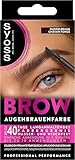 Syoss Augenbrauen Kit Augenbrauenfarbe 4-1 Dunkelbraun Stufe 3 (17 ml), Augenbrauen färben für einen natürlichen Look und ein langanhaltendes Ergebnis