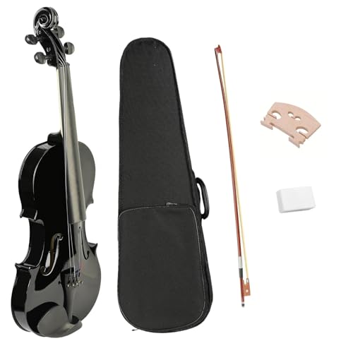 Violon noir pour débutant livré en ensemble complet avec étui rigide et son archet