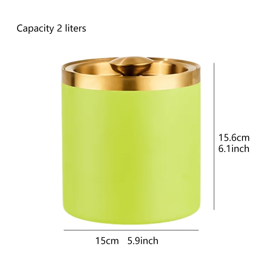 Secchio per birra con coperchio e pinze, in acciaio inox, con manici portatili, per feste, vino, birra, club, bar, matrimoni, vaschetta per il ghiaccio (arancione)