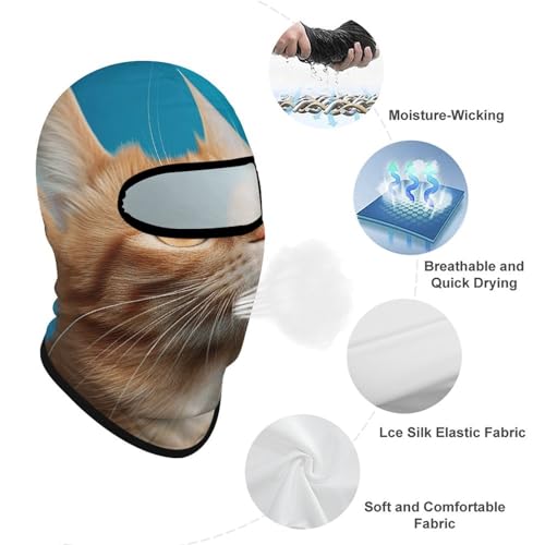 Balaclava mask para hombres y mujeres, máscara de esquí la gato mirando hacia arriba, máscara facial completa para ciclismo, estilo 1 miniatura 3