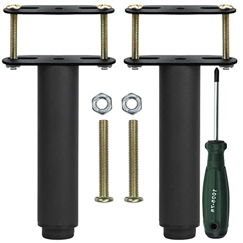 ROLLWAY 2Pcs Pieds de Lit Réglables en Forme de T Rétractables Métal pour Lit Pieds pour Sommier à Lattes Pied de Lit Universel Pieds de Lit pour Adulte Liaison Métal Support de Lit Robuste Réglable