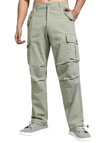 Image of Highlander Men's Utility Pocket Cargo Trousers |Parachute Cargo Trousers |Durable & Functional | Outdoor Ready | Trouser for Men | Men Trousers