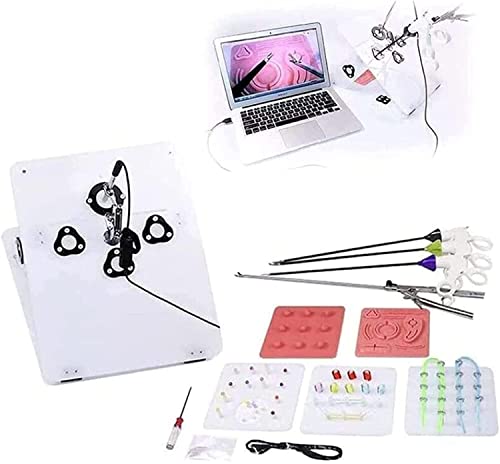 GBHJJ Simulador LaparoscóPico, El Conjunto Completo de Entrenamiento en cirugía Incluye Instrumentos y Accesorios, para médicos y Estudiantes, 4 Instrumentos Quirúrgicos para Enseñanza Cover
