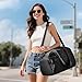 Lekespring Travel Duffle Bag for Women - Gym Bag With Shoes Compartment & Wet Pocket, Carry On For Weekender, Overnight, Sport(Black)