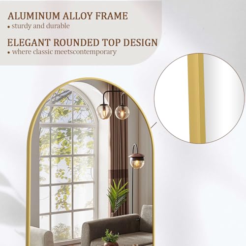 Image of Koonmi 71x26 Arched Full Length Mirror, Floor Mirror with Stand