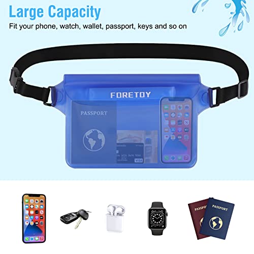 FORETOY Bolsa Impermeable 2 Pack, Riñonera Impermeable al Agua con cinturón Ajustable, Bolsa estanca Impermeable IP68 para Deportes Acuatica, Playa, Natación, Conducción, Kayak, Mar etc - imagen 4