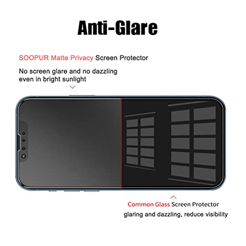 Soopur [2 Pack Flexible Matte Privacy Screen Protector For Iphone 13/Iphone13 Pro/Iphone 14, Anti-Glare Anti-Fingerprint Shatter Proof Full Coverage Ceramic Film 6.1 Inches #TOP5