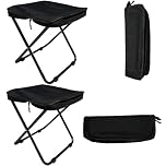 Surbootime Camping Stool2PCS, 13 * 10.5 * 12.5 Inch Portable Foldable Compact Outdoor Footstool, Lightweight Mini Folding Stool for Hiking, Garden, Fishing and Picnic BBQ, Bearing 220 Pounds (Black)