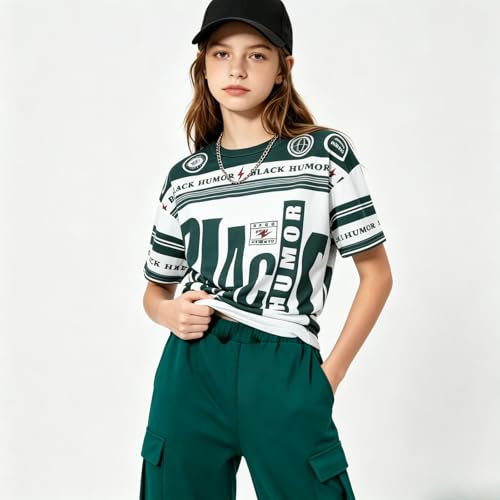 Image of Girls Clothes 2 Piece Short Sleeve T-Shirt Tops & Camo Pants Spring Summer Casual Outfits for Teen Tween Girl 7-14Y
